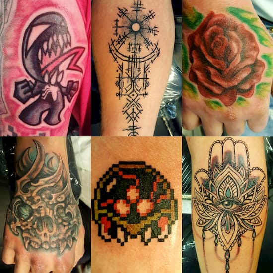 A selection of Liz Tattoo & Piercings creations