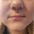 A septum piercing with a BCR