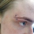 A fresh eyebrow piercing