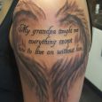 A memory tattoo with angel wings