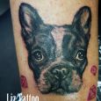 A black French bulldog tattoo