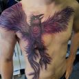 Phoenix bird in purple