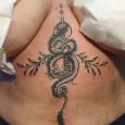 A dragon on the center of the torso
