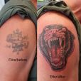 En tatuering som täcks av en old school-liknande panter