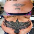 A cover up on the lower back