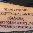 A prayer for the mind on the forearm