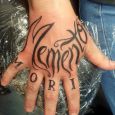 Memento mori on fingers and hand