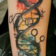En DNA-spiral med en sjukdom