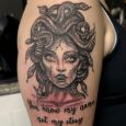 A medusa image with text