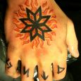 Black sun med eld